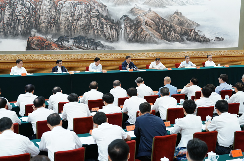 　　7月5日，中共中央總書記、國家主席、中央軍委主席習(xí)近平在北京出席深化黨和國家機構(gòu)改革總結(jié)會議并發(fā)表重要講話。新華社記者 王曄 攝